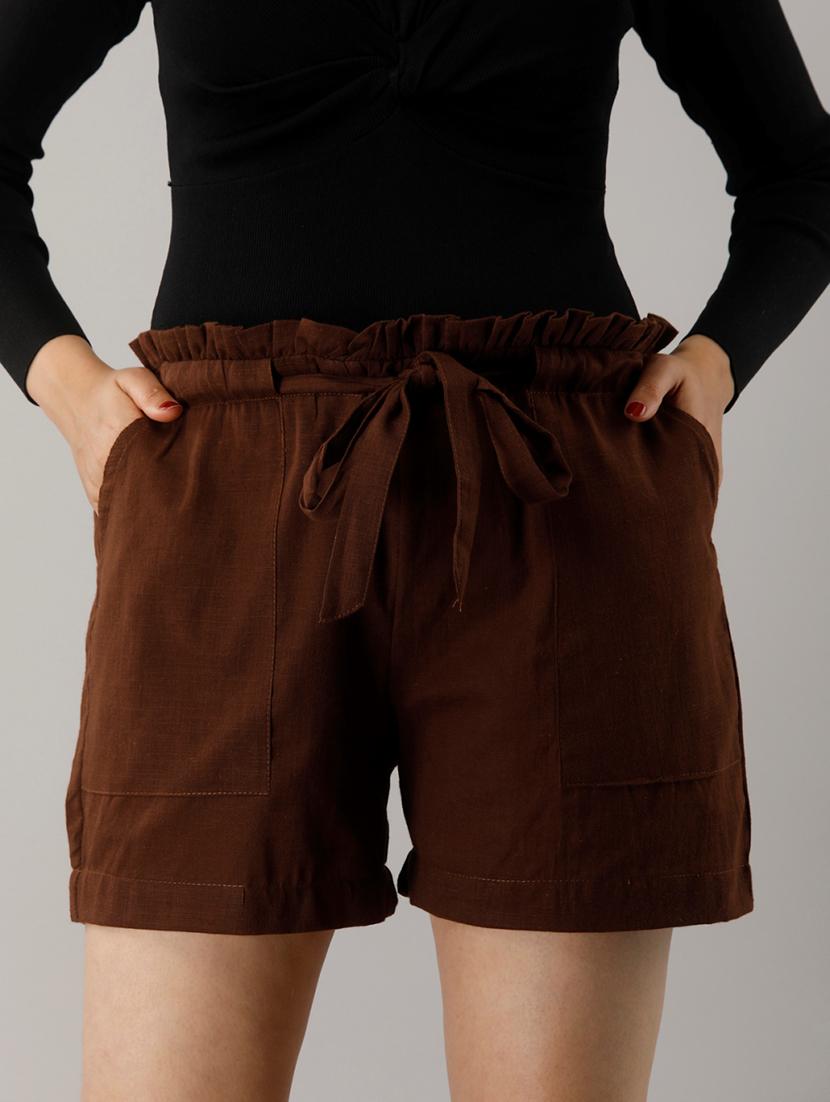 paper bag waist shorts - 17211699 - Zoom Image - 1