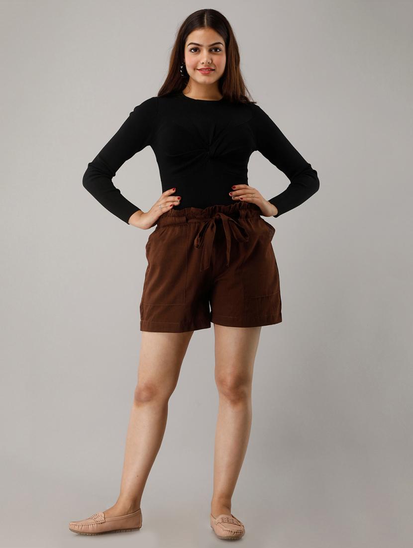 paper bag waist shorts - 17211699 - Zoom Image - 4