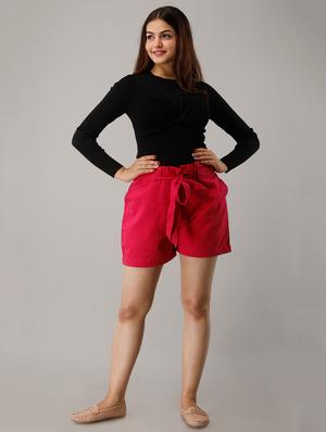 paper bag waist shorts - 17211700 - Standard Image - 4