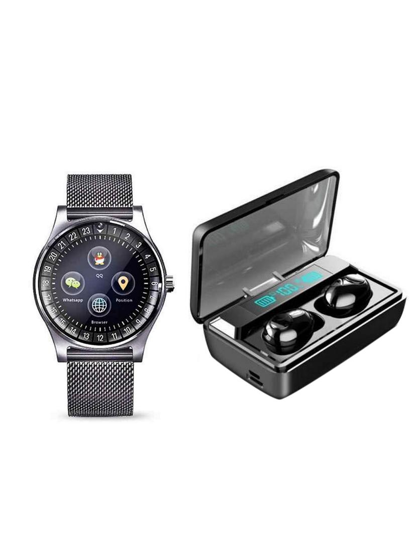 bushwick presents heart rate bluetooth smart watch with tws t8 pair of bluetooth headset. - 17211731 - Zoom Image - 1