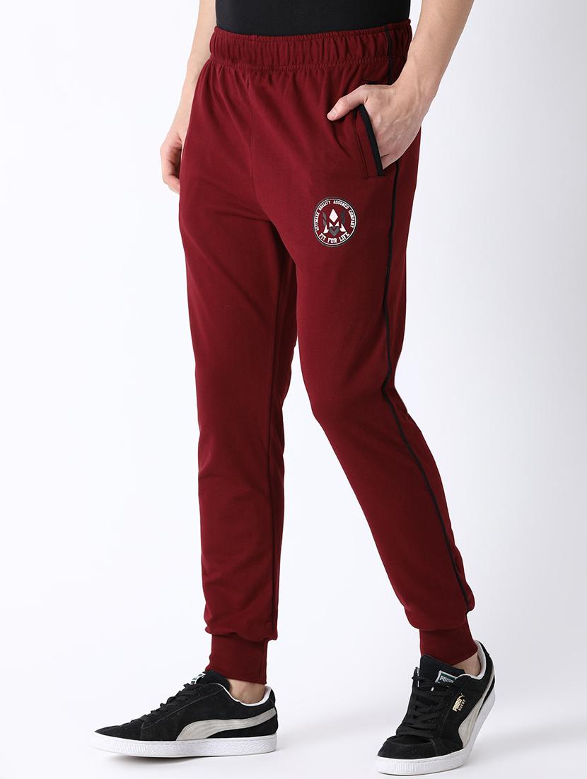 maroon solid jogger - 17212135 - Zoom Image - 2