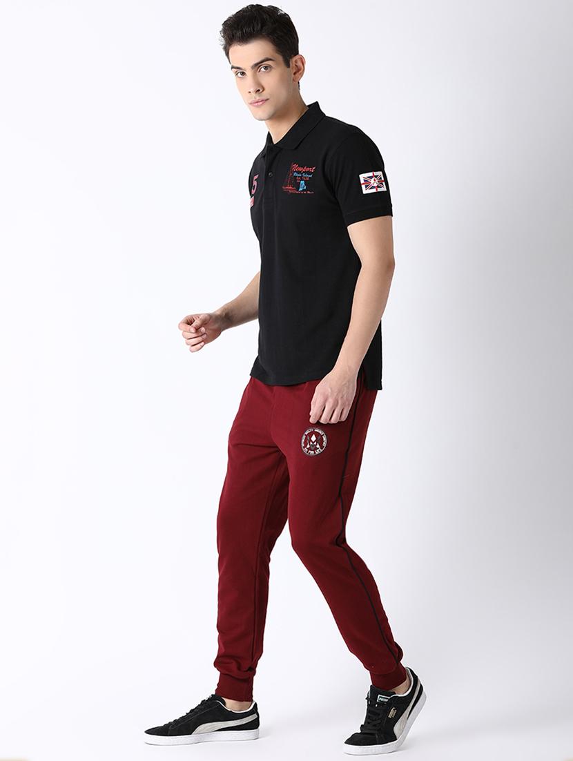 maroon solid jogger - 17212135 - Zoom Image - 4