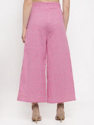high rise checkered trouser - 17212278 - Standard Image - 3