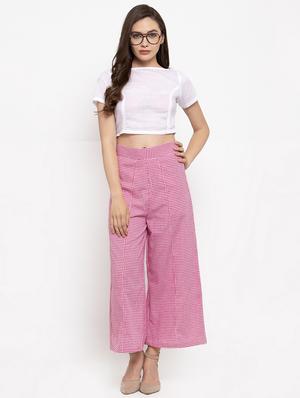 high rise checkered trouser - 17212278 - Standard Image - 4