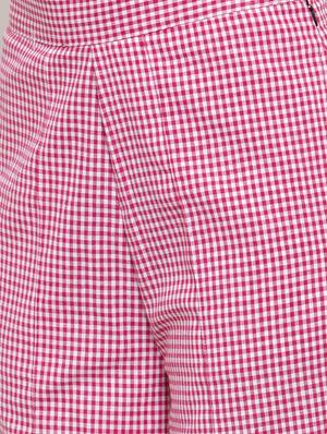 high rise checkered trouser - 17212278 - Standard Image - 5