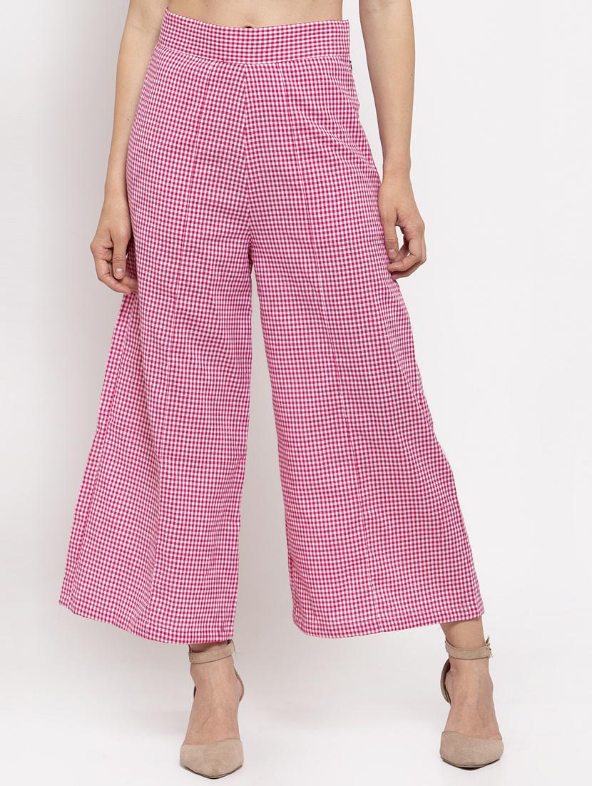 high rise checkered trouser - 17212278 - Zoom Image - 1