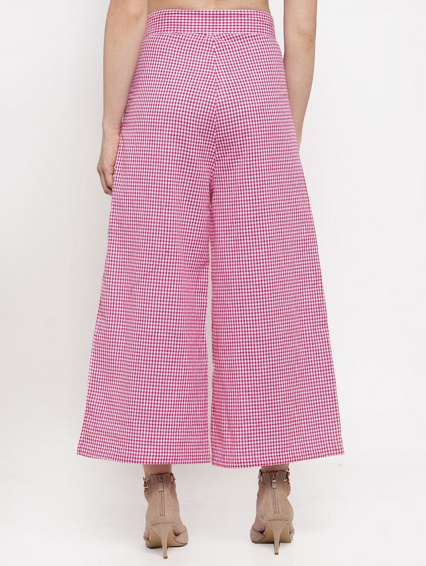 high rise checkered trouser - 17212278 - Zoom Image - 3