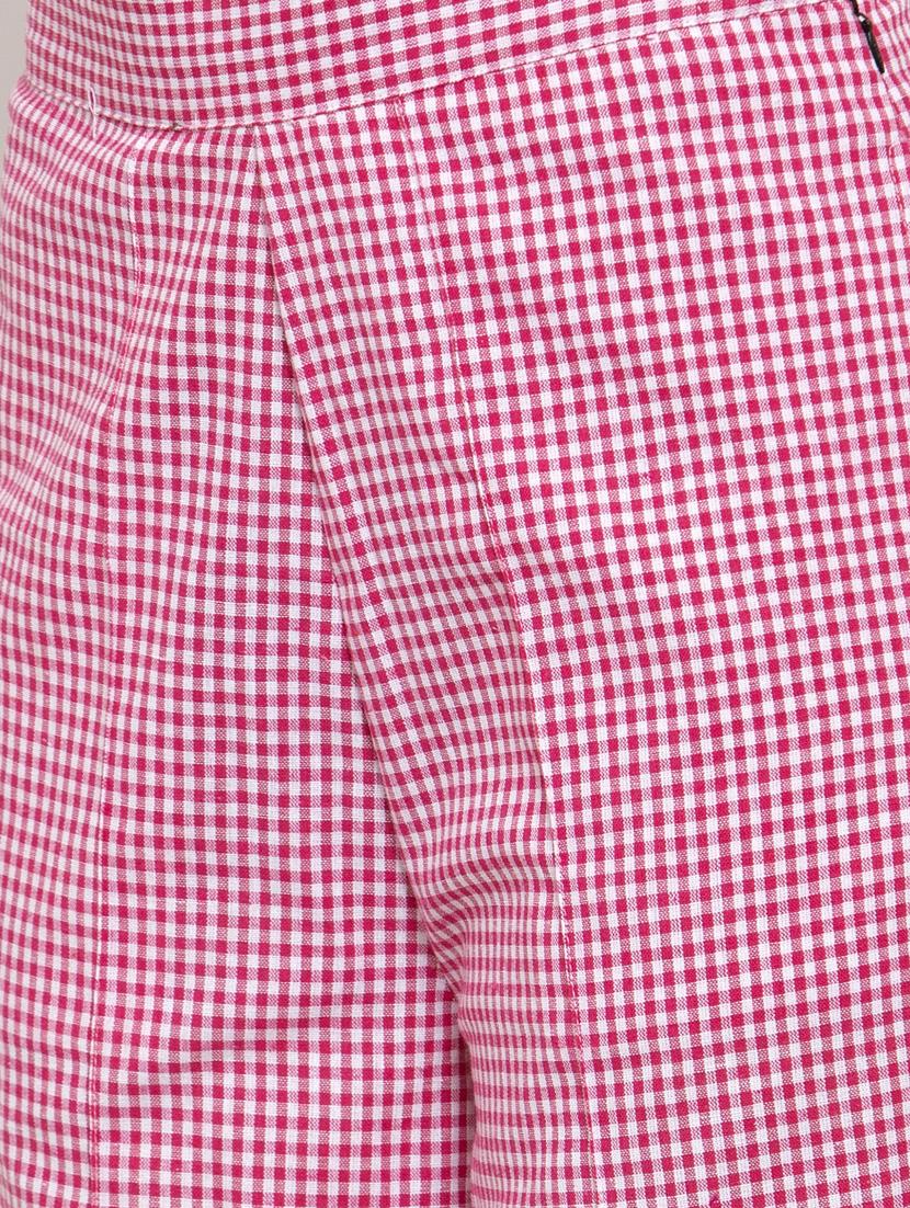 high rise checkered trouser - 17212278 - Zoom Image - 5
