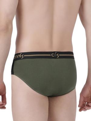 olive green color block hipster brief - 17212538 - Standard Image - 3