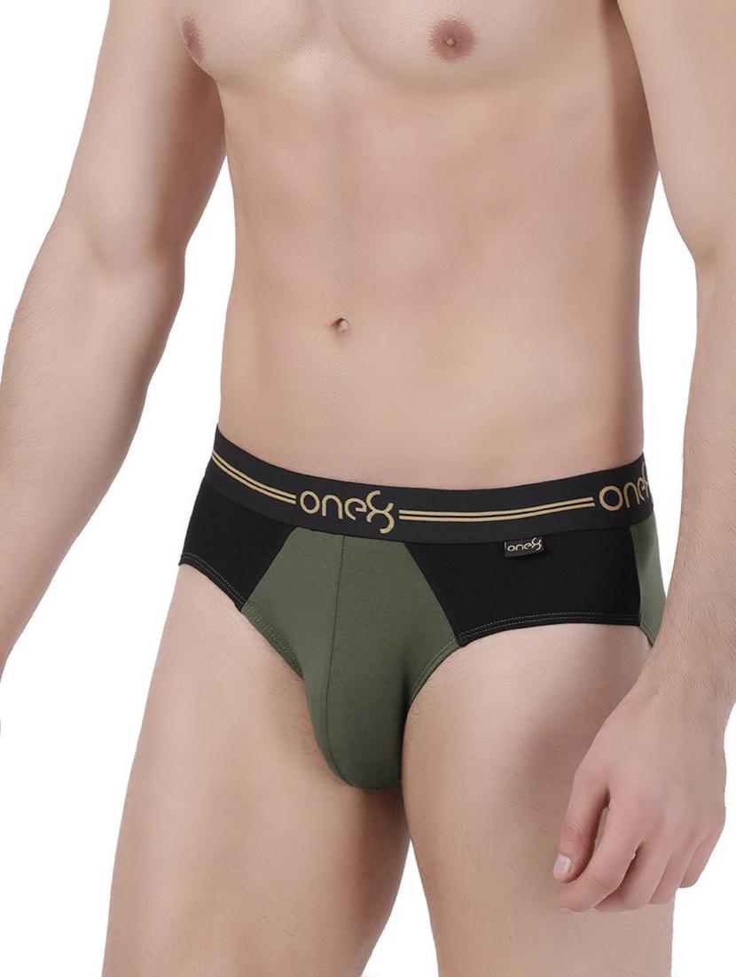 olive green color block hipster brief - 17212538 - Zoom Image - 2