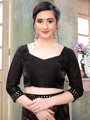 floral print saree with blouse - 17212793 - Standard Image - 3