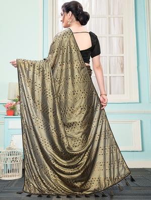 foil print saree with blouse - 17212804 - Standard Image - 2