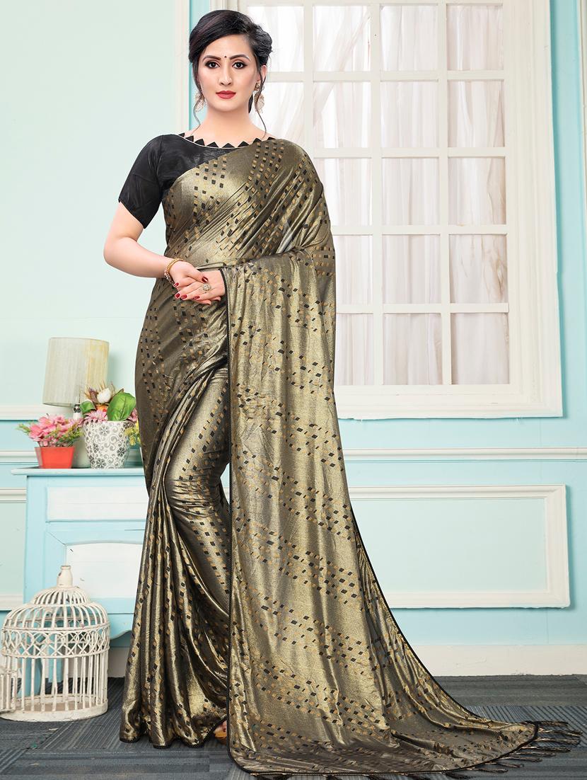 foil print saree with blouse - 17212804 - Zoom Image - 1