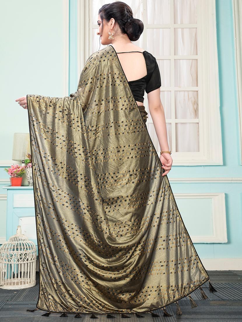 foil print saree with blouse - 17212804 - Zoom Image - 2