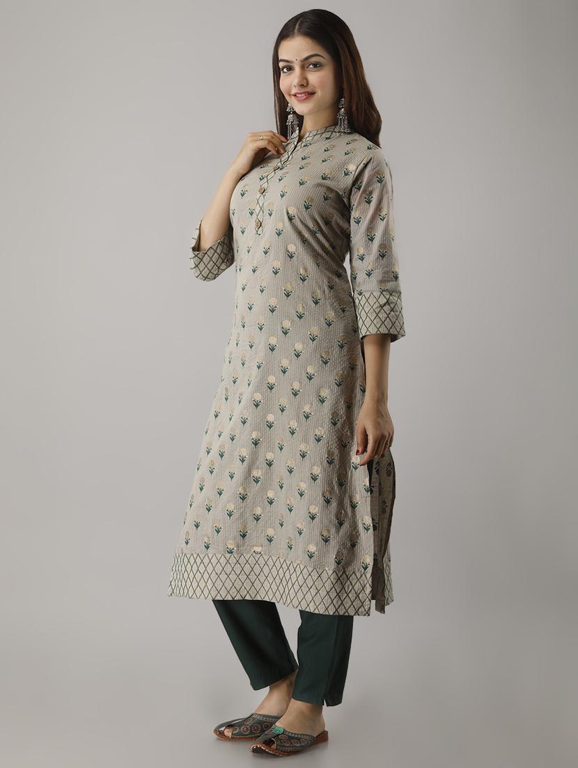 floral straight kurta - 17212818 - Zoom Image - 2