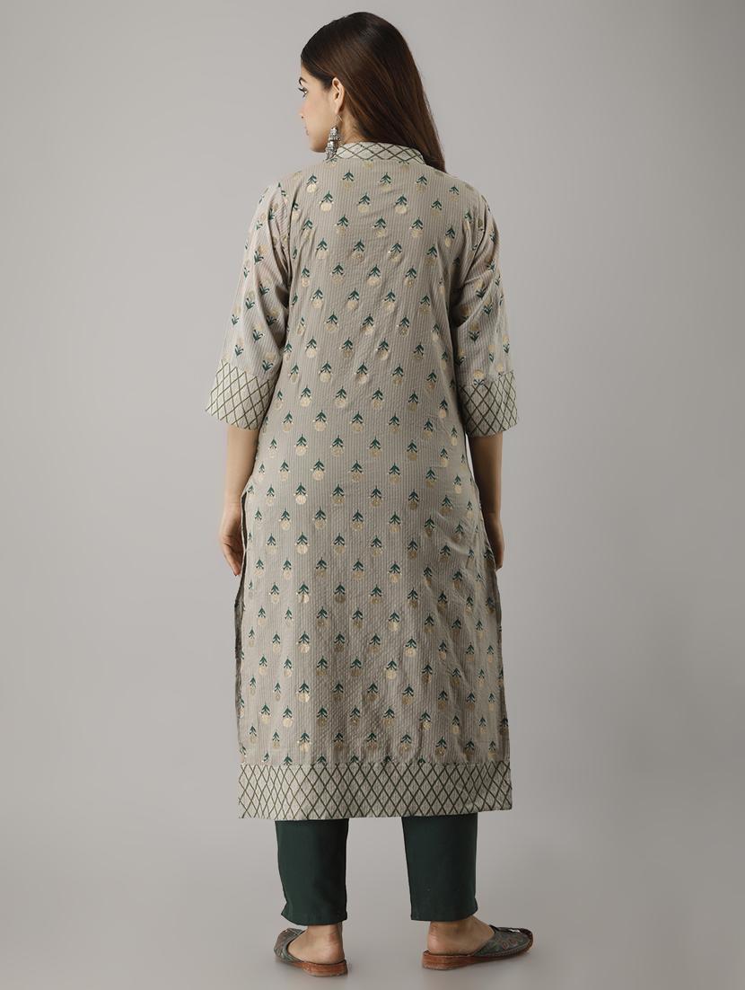 floral straight kurta - 17212818 - Zoom Image - 3