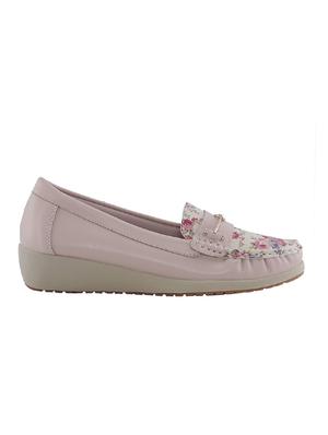 pink leatherette slip on loafers - 17212924 - Standard Image - 2