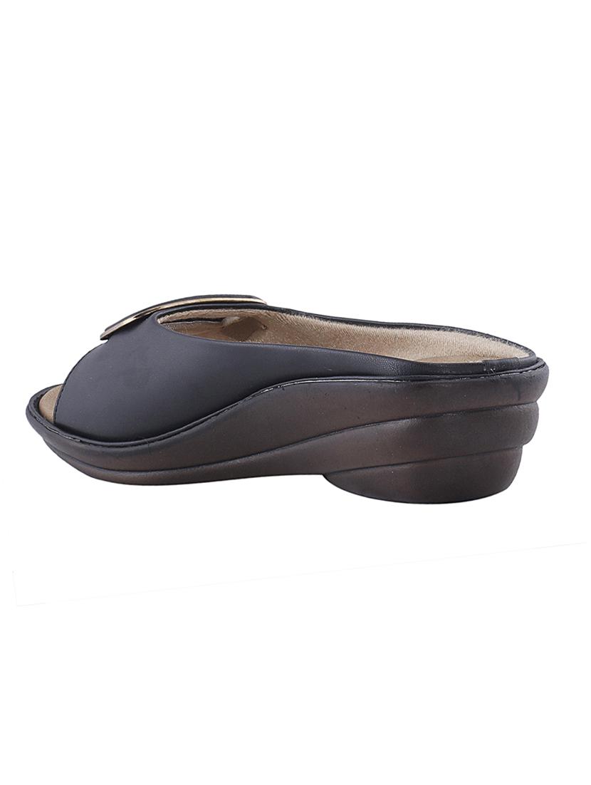 black synthetic slip on sandals - 17212996 - Zoom Image - 3