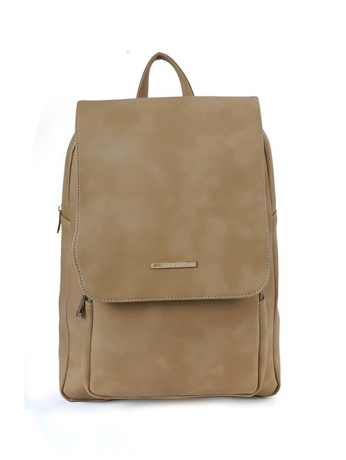 beige leatherette (pu) regular backpack - 17213003 - Very Small Image - 1