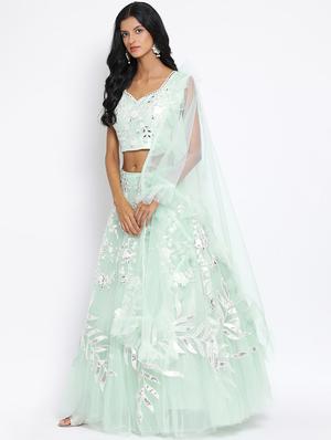 pastel gota work lehenga - 17213108 - Standard Image - 2
