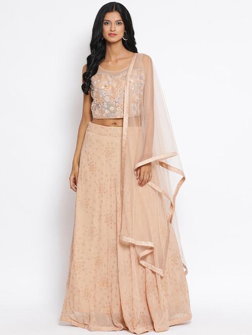 pastel gota work lehenga - 17213111 - Standard Image - 1