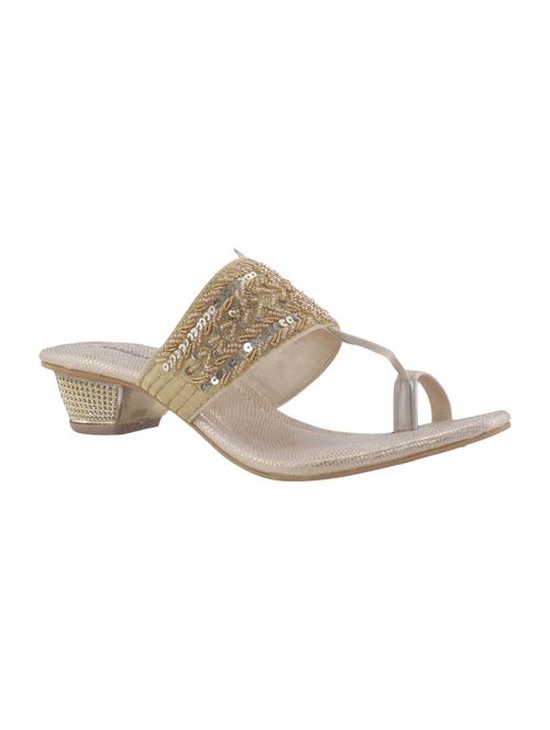 gold synthetic one toe sandals - 17213903 - Standard Image - 1