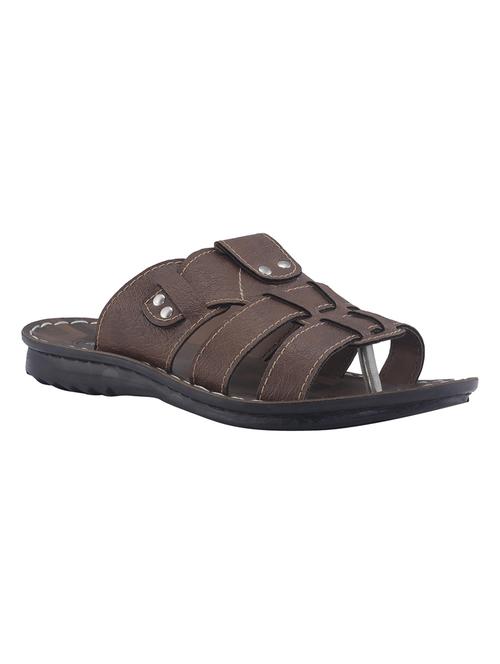 brown synthetic & mesh slip on slippers - 17214021 - Standard Image - 1
