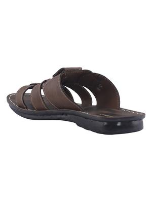 brown synthetic & mesh slip on slippers - 17214021 - Standard Image - 3