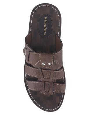 brown synthetic & mesh slip on slippers - 17214021 - Standard Image - 4