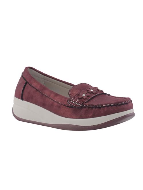 maroon slip on loafers - 17214028 - Standard Image - 1