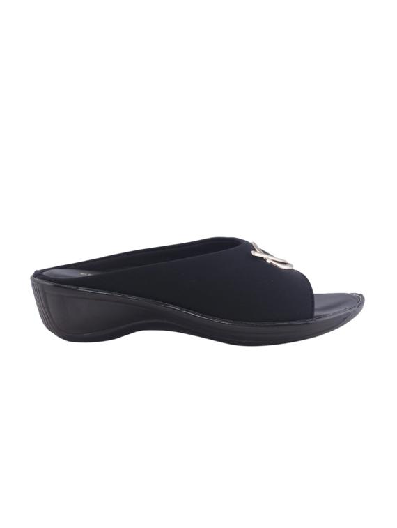 black synthetic slip on sandals - 17214031 - Zoom Image - 2