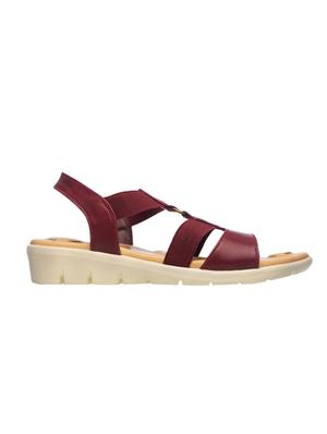 maroon synthetic slip on sandals - 17214037 - Standard Image - 2
