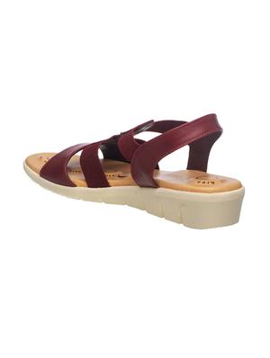 maroon synthetic slip on sandals - 17214037 - Standard Image - 3