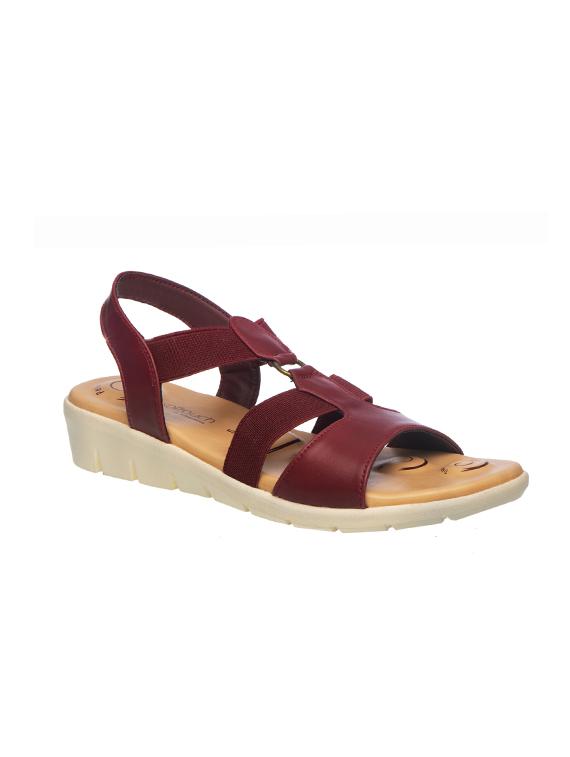 maroon synthetic slip on sandals - 17214037 - Zoom Image - 1
