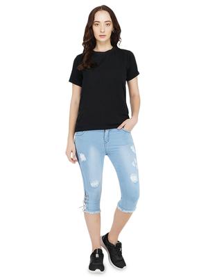 blue denim capris - 17214097 - Standard Image - 4