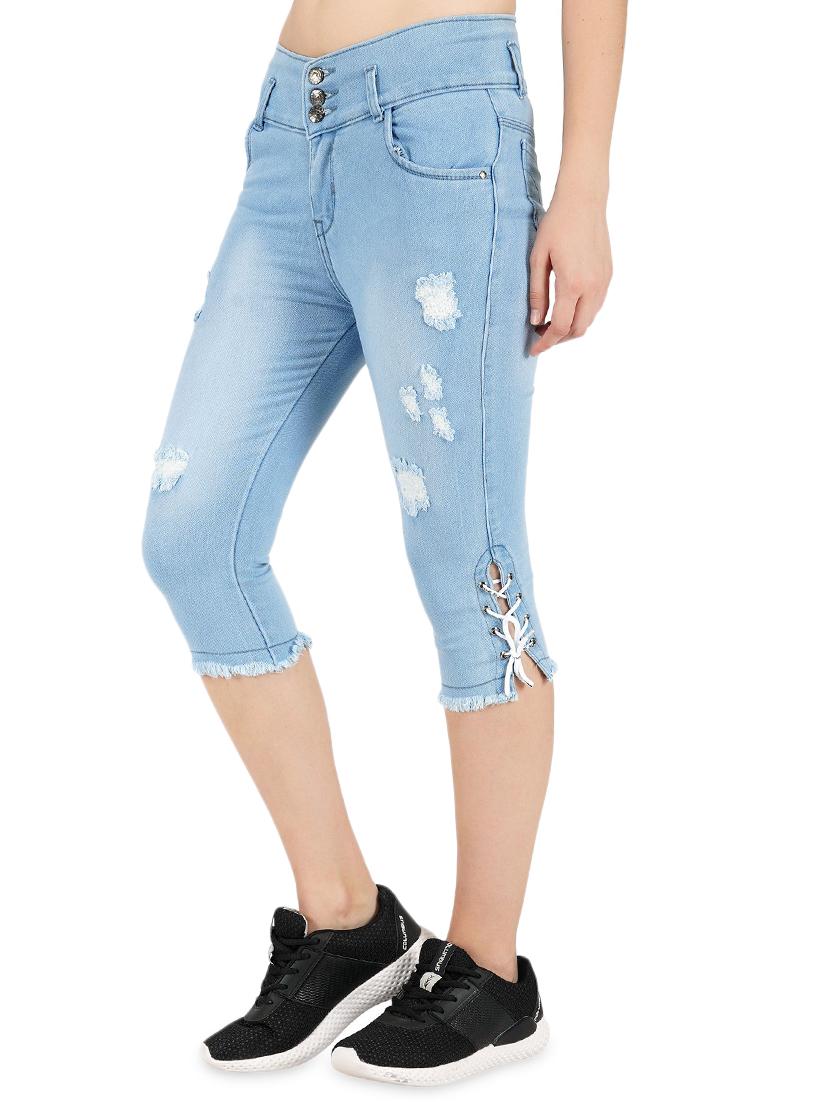 blue denim capris - 17214097 - Zoom Image - 2