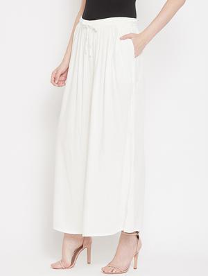 white solid palazzo - 17214151 - Standard Image - 2