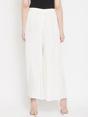 white solid palazzo - 17214151 - Standard Image - 3