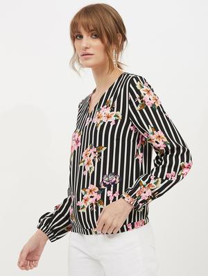 v-neck striped top - 17215460 - Standard Image - 2
