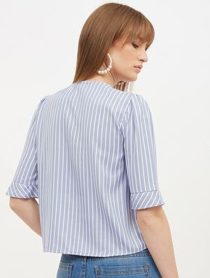 button up striped crop top - 17215479 - Standard Image - 3