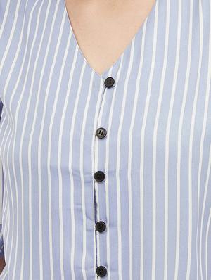button up striped crop top - 17215479 - Standard Image - 5