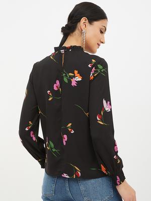 frill mock neck floral top - 17215486 - Standard Image - 3