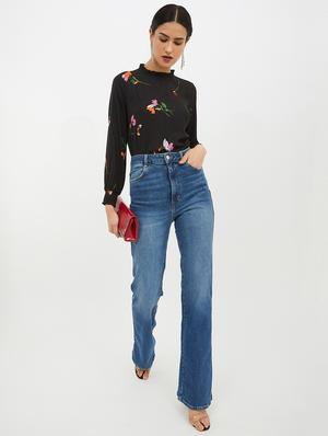 frill mock neck floral top - 17215486 - Standard Image - 4