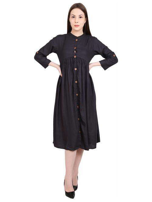 button-up a-line dress - 17215548 - Standard Image - 1