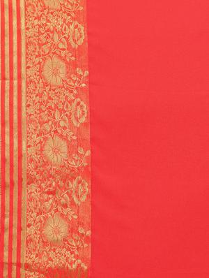 solid bordered woven saree with blouse - 17215761 - Standard Image - 4