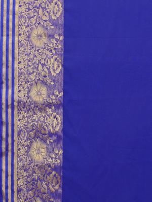 solid bordered woven saree with blouse - 17215762 - Standard Image - 4