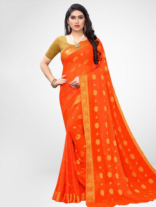 self design zari work saree with blouse - 17215796 - Standard Image - 1