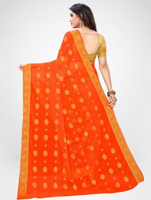 self design zari work saree with blouse - 17215796 - Standard Image - 2