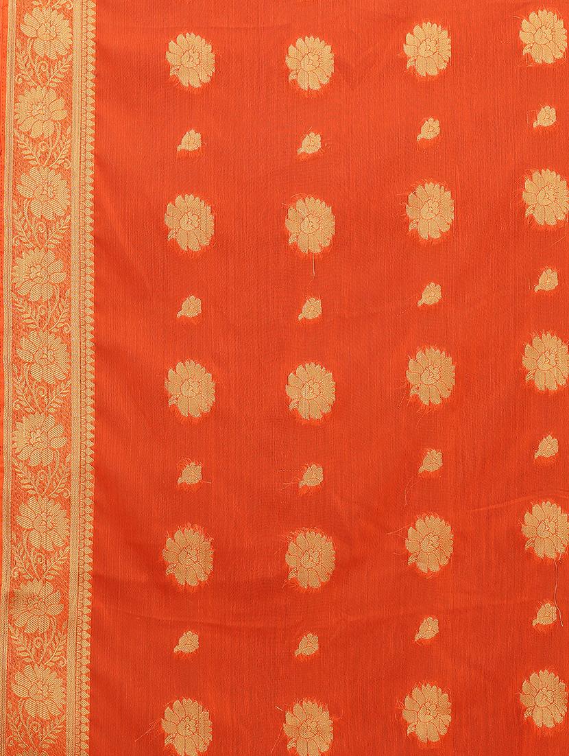 self design zari work saree with blouse - 17215796 - Zoom Image - 4