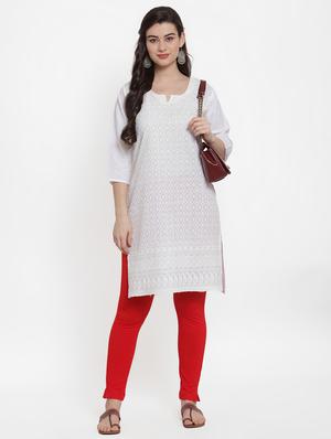 red solid legging - 17215977 - Standard Image - 3
